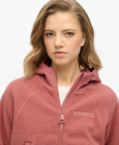 Active Tech Fleece Full Ziphood | Withered Rose