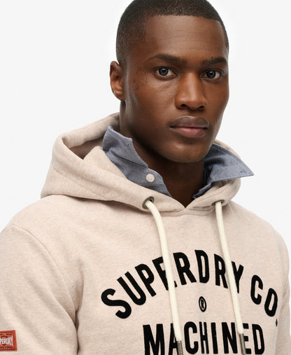 Workwear Flock Graphic Hoodie | Lavin Beige Marle