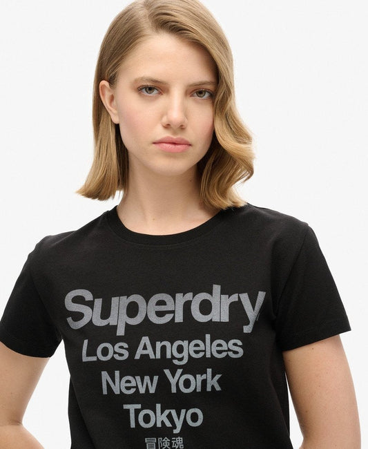 Core Logo City Fitted Slim Fit Tee | Black