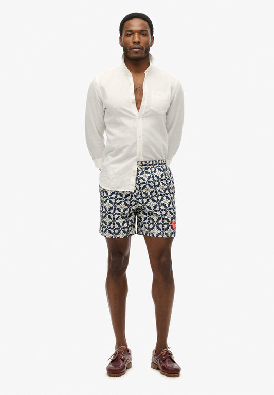 Tile Print 17'' Swim Short | Navy Tala Tile