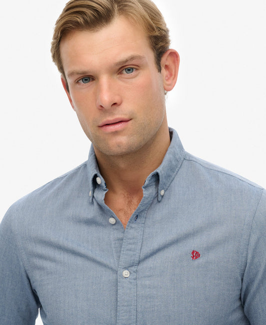 Classic Oxford Long Sleeve Shirt | Azure Blue Chambray Oxford