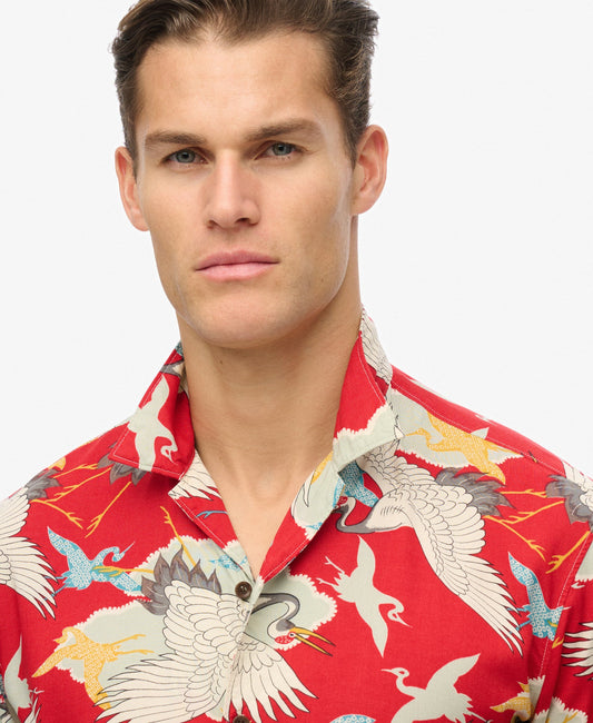 Merchant Hawaiian Shirt | Tsuru Red