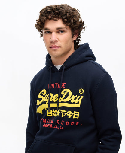 Vintage Logo Relaxed Hoodie | Deep Navy