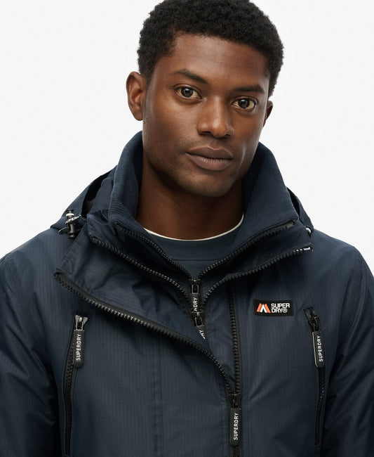 Hooded Mountain Windbreaker Slim Fit Jacket | Eclipse Navy
