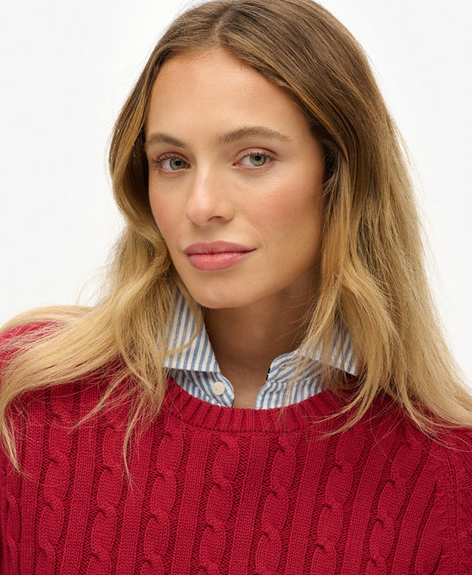 Slouchy Cable Knit | Bordeaux Red