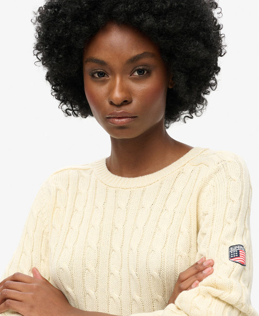 Slouchy Cable Knit | Natural White