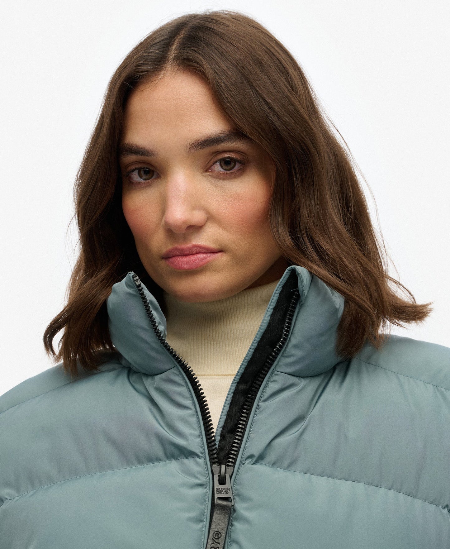 Non Hooded Sports Puffer Jacket | Goblin Blue