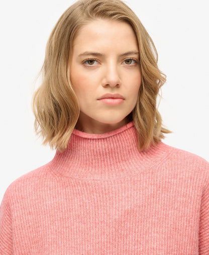 Slouchy Mock Neck Jumper | Dry Red Twist