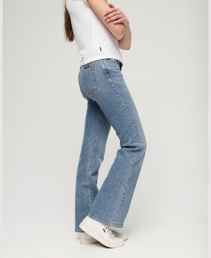 Organic Cotton Mid Rise Slim Flare Jeans | Dark Indigo Aged 30