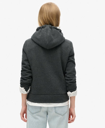 Neon Embroidered Graphic Hoodie | Charcoal Marle