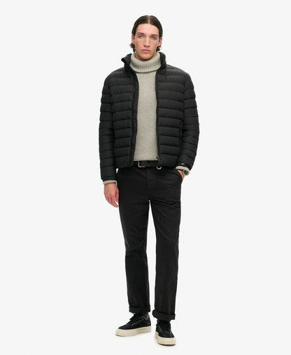 Fuji Print Padded Slim Fit Jacket | Black