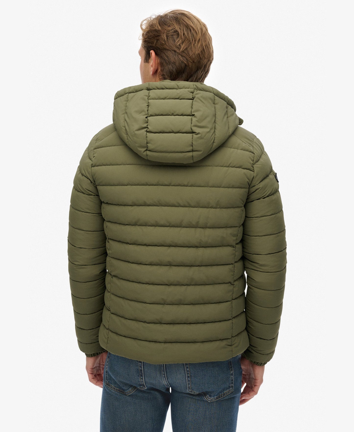 Hooded Fuji Padded Slim Fit Jacket | Shooting Olive