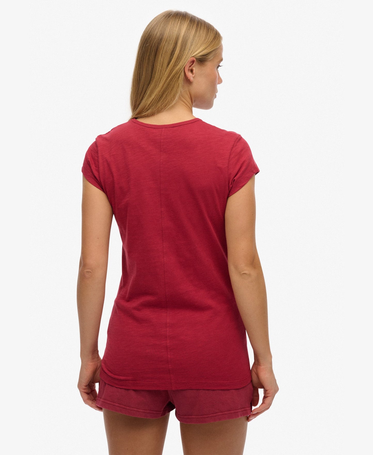 Athletic Essential Slub Slim Fit Tee | Bordeaux Red