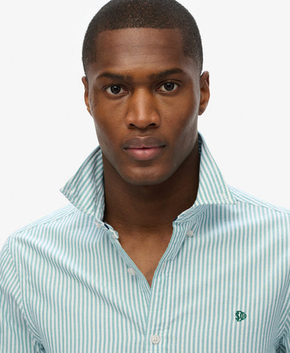 Classic Oxford Long Sleeve Shirt | Peppermint Chalk Stripe
