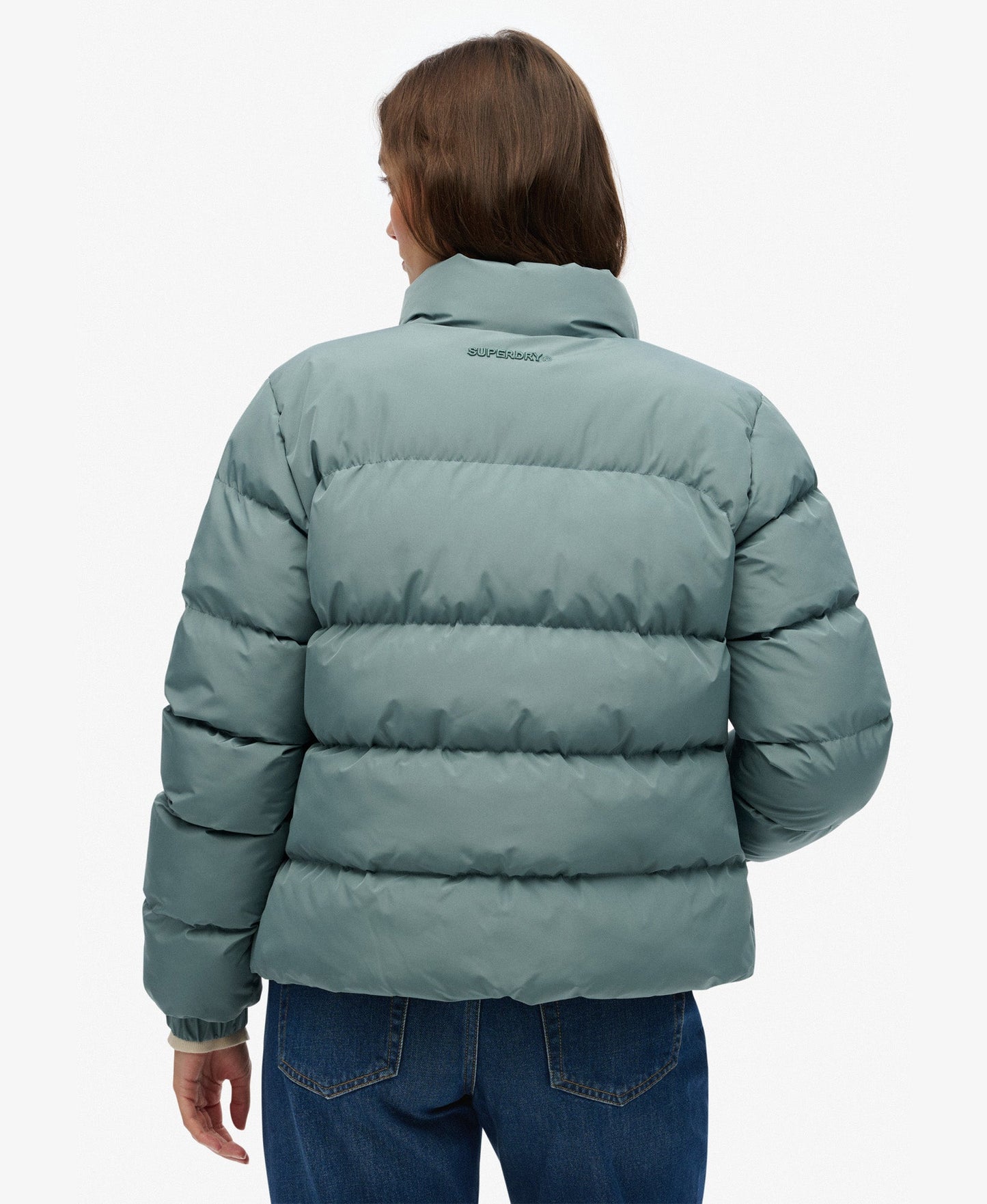 Non Hooded Sports Puffer Jacket | Goblin Blue