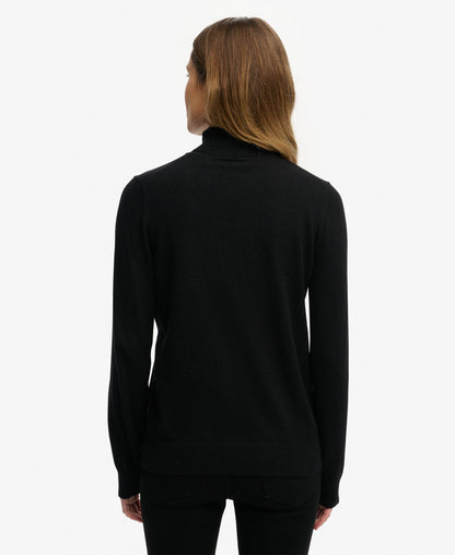 Classic Turtle Neck Slim Fit Jumper | Black