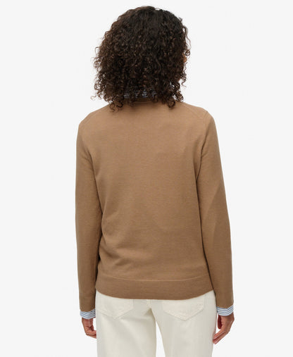 Classic V Neck Slim Fit Jumper | Light Taupe Marle
