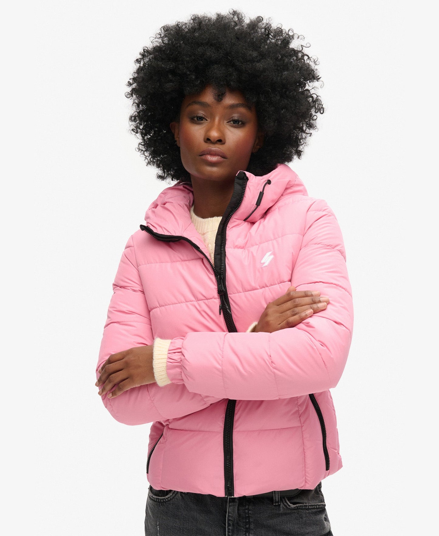 Slim Fit Hooded Spirit Sports Puffer | Montauk Blush