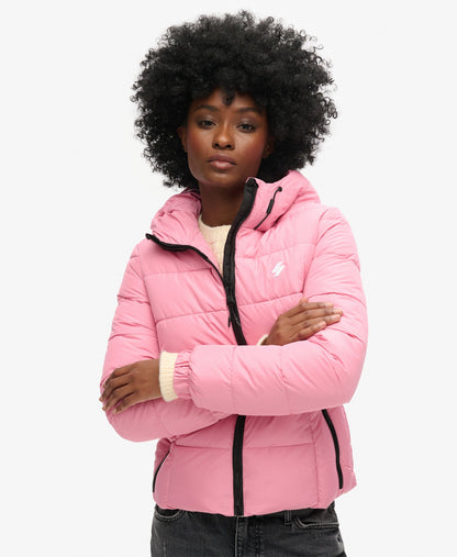 Slim Fit Hooded Spirit Sports Puffer | Montauk Blush