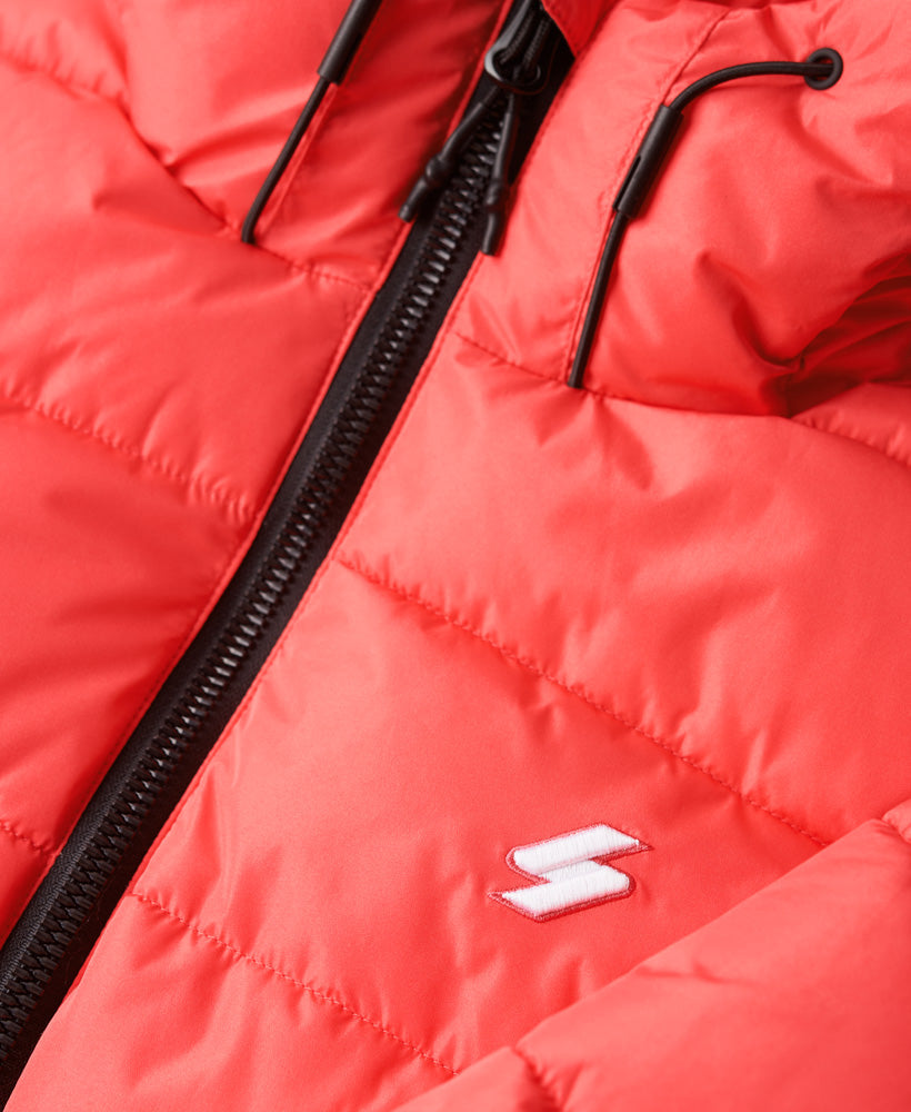 Slim Fit Hooded Spirit Sports Puffer | Active Pink