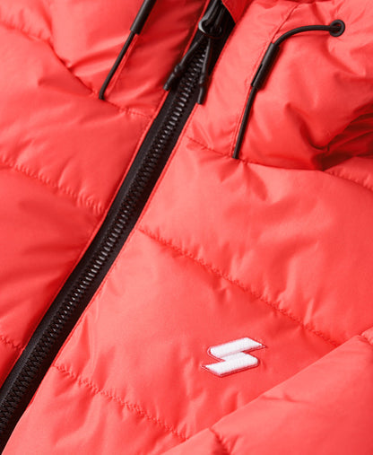 Slim Fit Hooded Spirit Sports Puffer | Active Pink