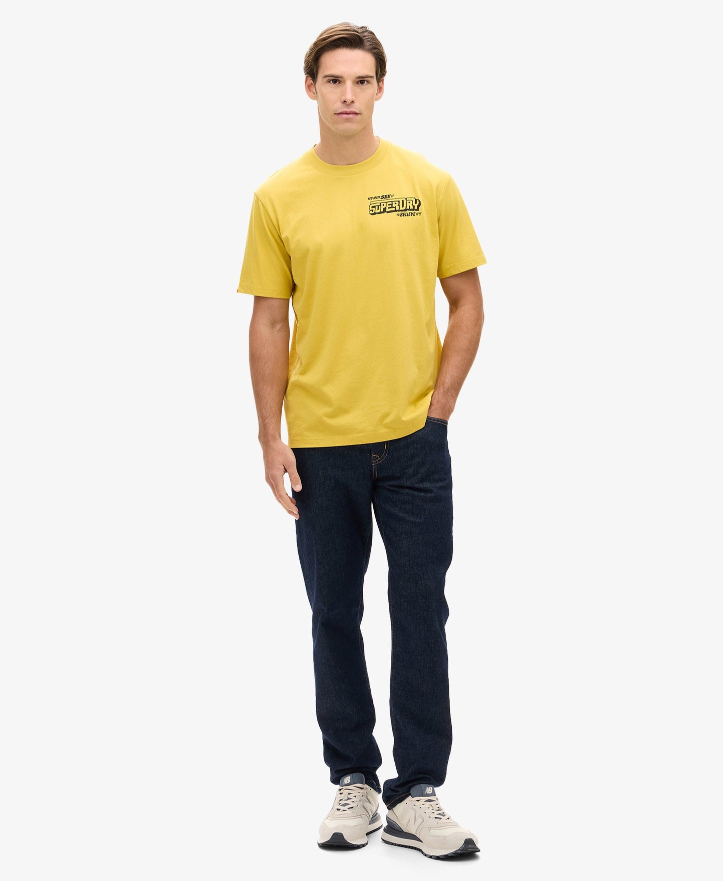 Movie Graphic Chest Tee | Oil Yellow