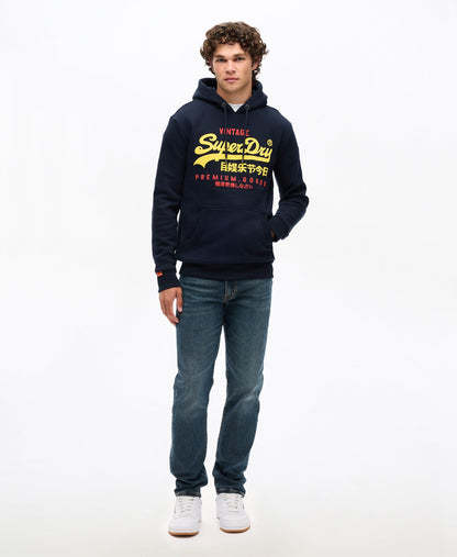 Vintage Logo Relaxed Hoodie | Deep Navy