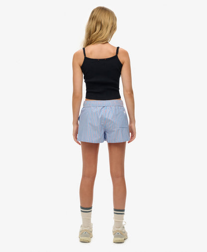 Cotton Stripe Elastic Short | Blue/Pink Stripe
