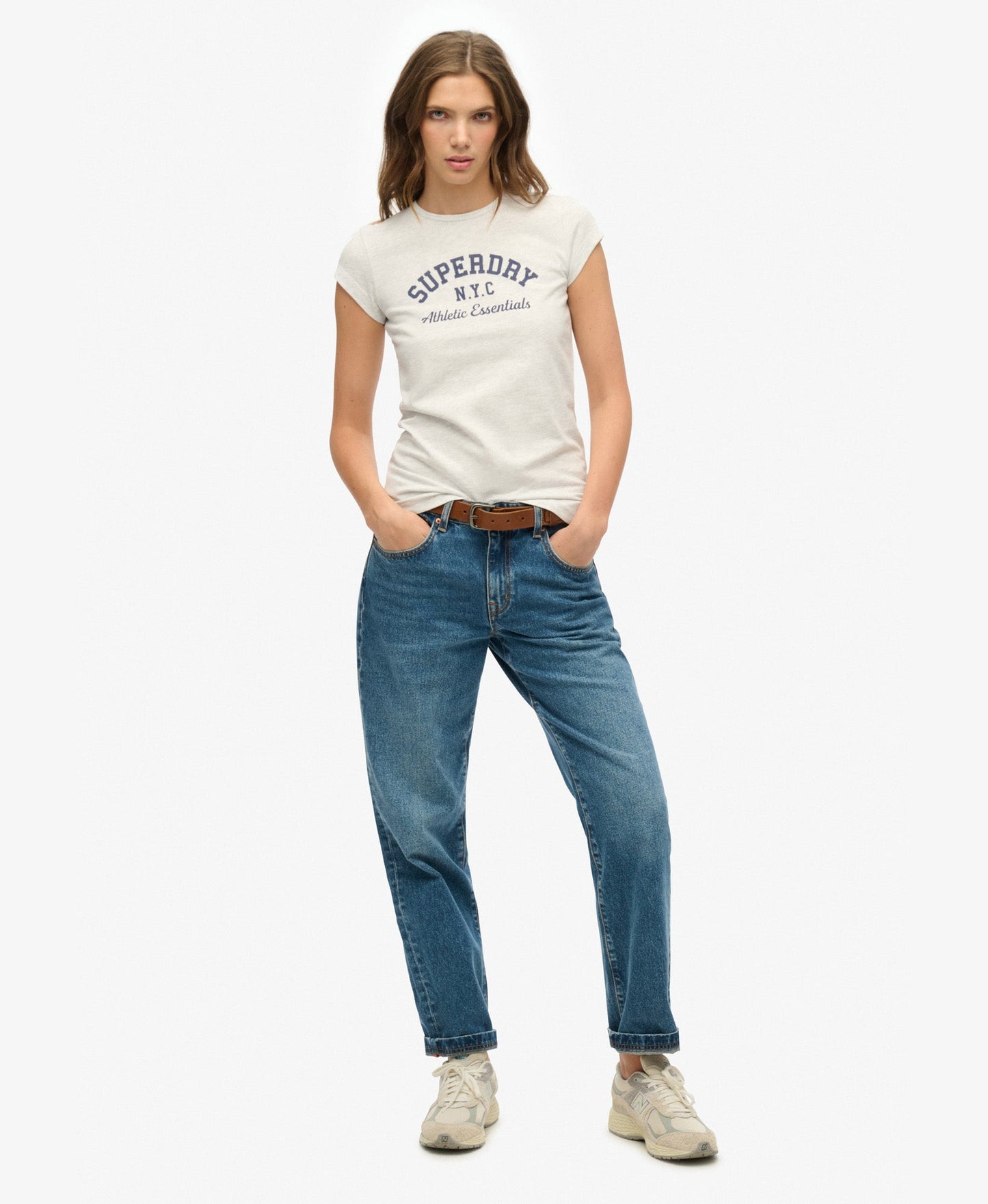 Athletic Essential Slub Slim Fit Tee | Iced Grey Marle