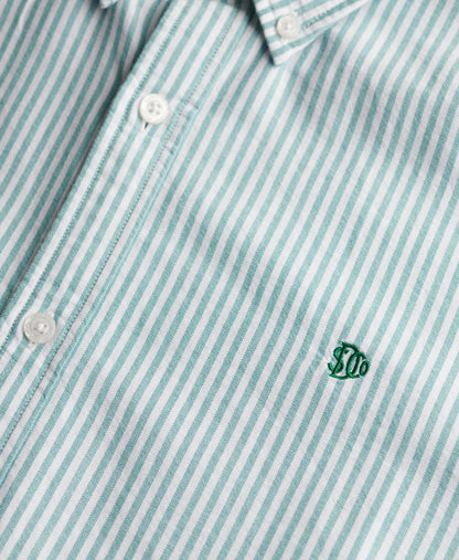 Classic Oxford Long Sleeve Shirt | Peppermint Chalk Stripe