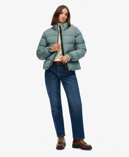 Non Hooded Sports Puffer Jacket | Goblin Blue