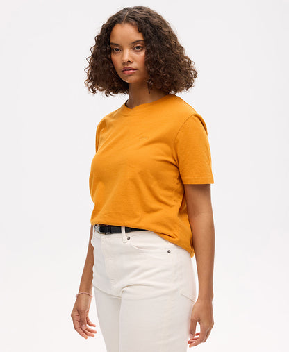 Essential Logo Embroidered Slim Fit Tee | Track Gold