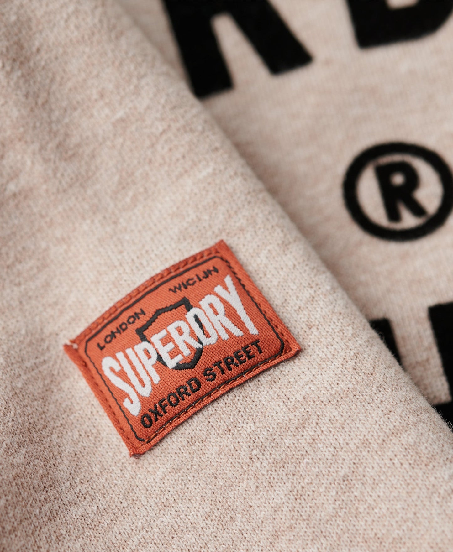 Workwear Flock Graphic Hoodie | Lavin Beige Marle