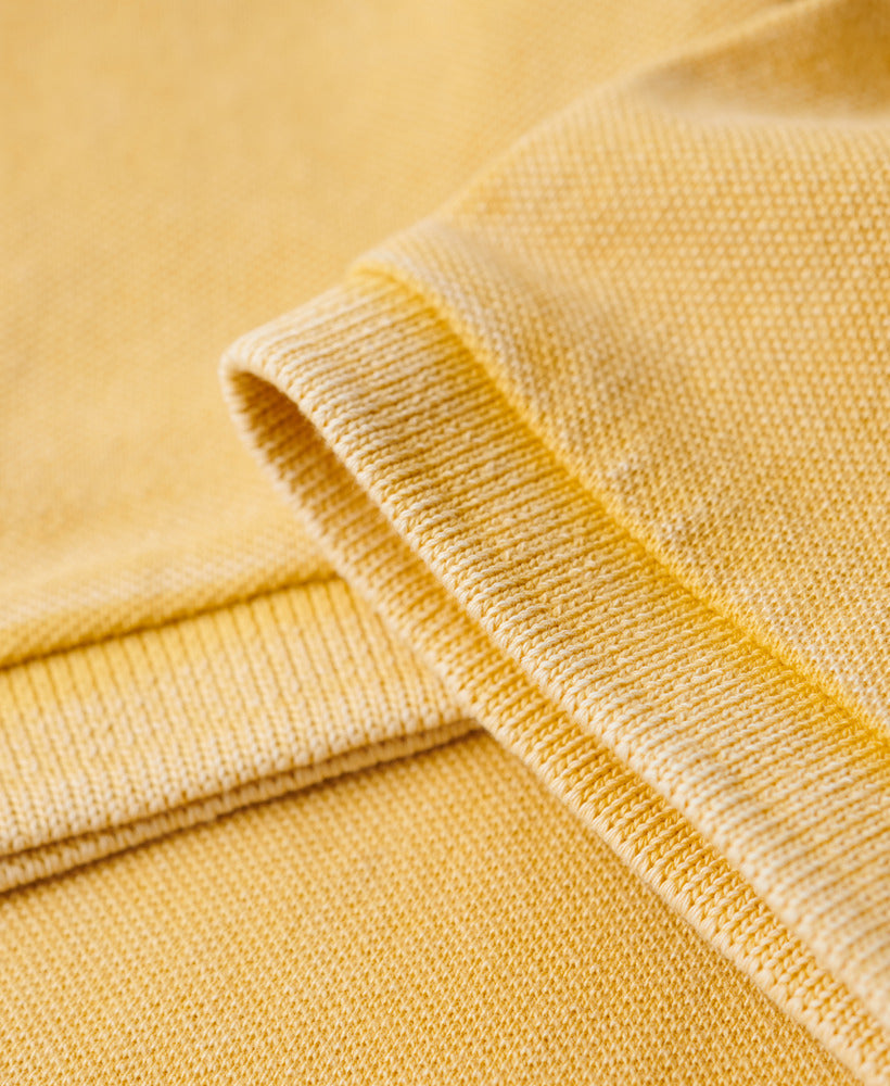 Organic Cotton Vintage Destroy Polo Shirt | Pigment Yellow