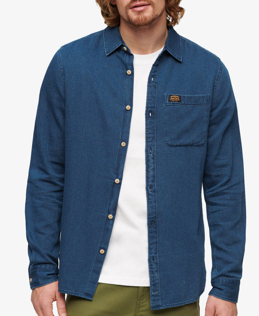 Organic Cotton Long Sleeve Denim Shirt | Rinse Wash