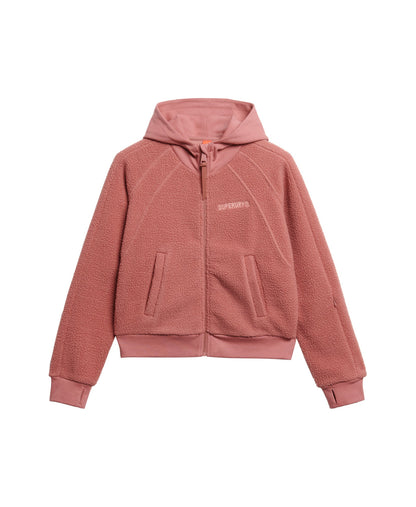 Active Tech Fleece Full Ziphood | Withered Rose