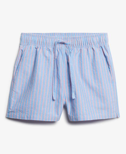 Cotton Stripe Elastic Short | Blue/Pink Stripe