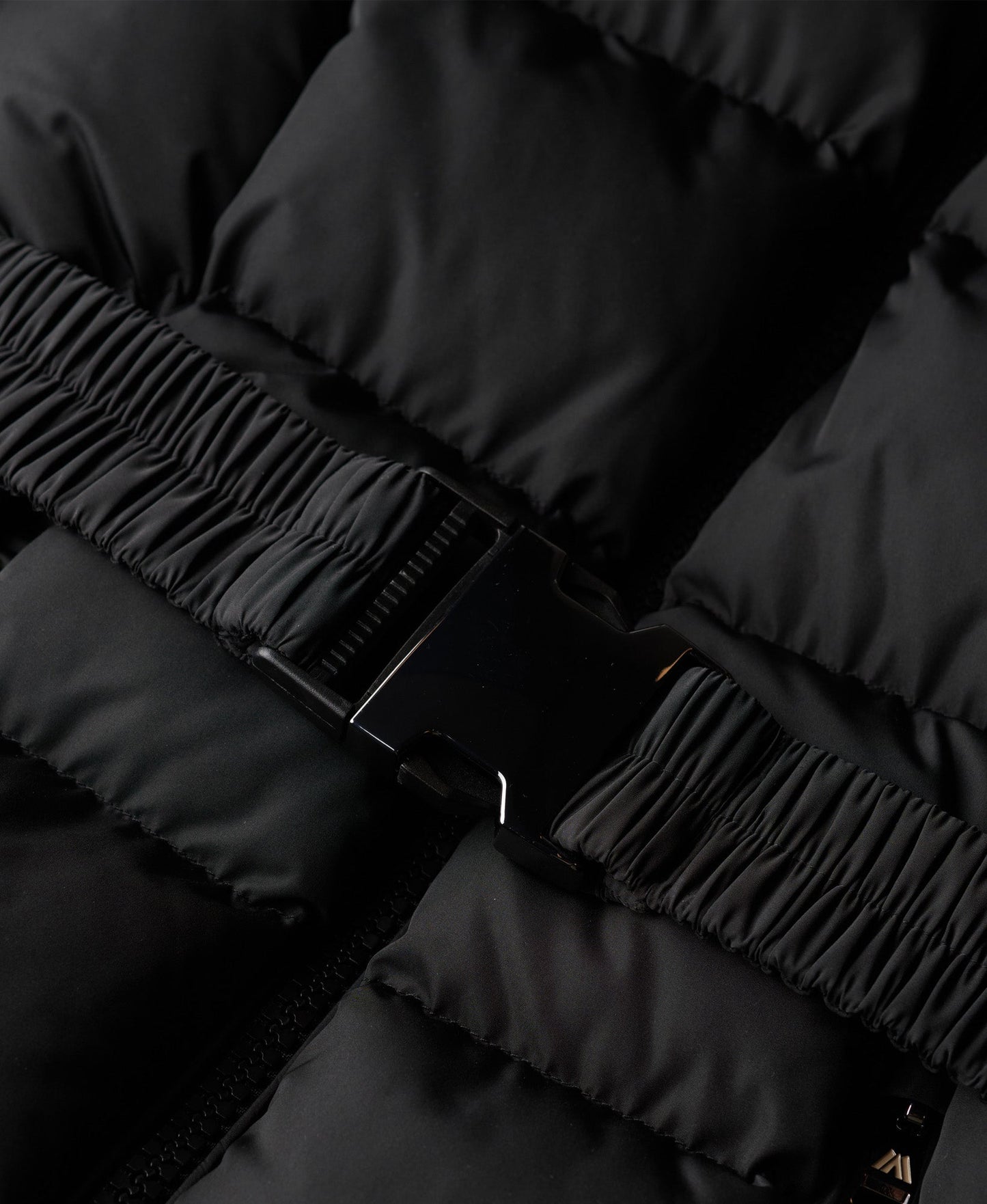 Slim Fit Fuji Belted Puffer | Black