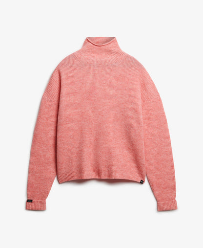 Slouchy Mock Neck Jumper | Dry Red Twist