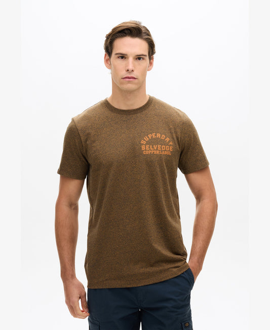 Copper Label Chest Tee | Bronze Brown Grit